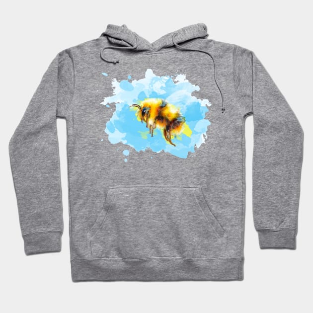 Bumble Away, Bumble Bee Hoodie by Flo Art Studio